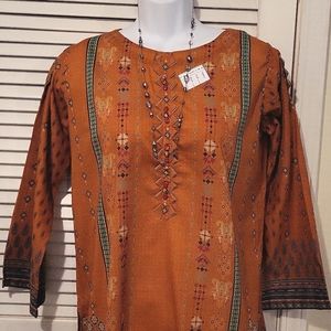 Orange Tribal Pattern Tunic